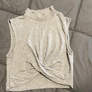 Gray turtle neck crop top